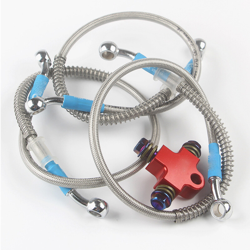 Motorcycle Hydraulic Brake Hose Pipe Tee Connector 3-way Tubing Bracket US STOCK