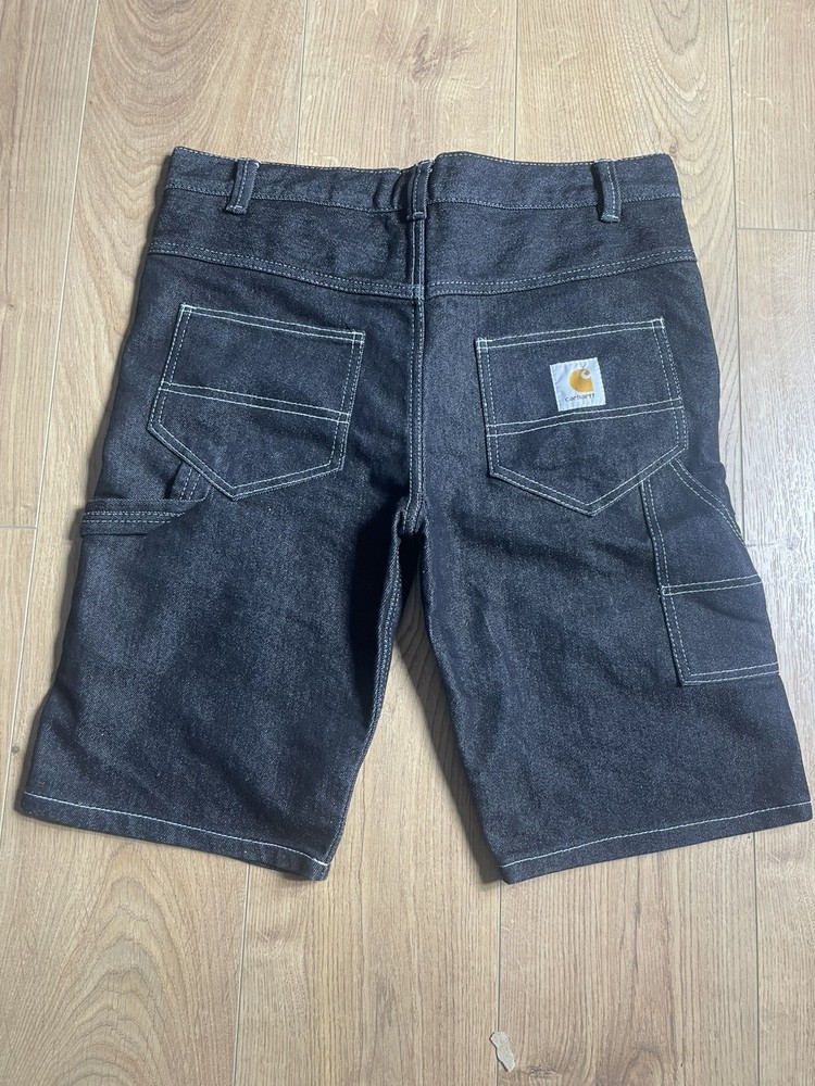 Carhartt WIP Denim Shorts Jorts Mens W34 Large Black Relaxed Fit Workwear