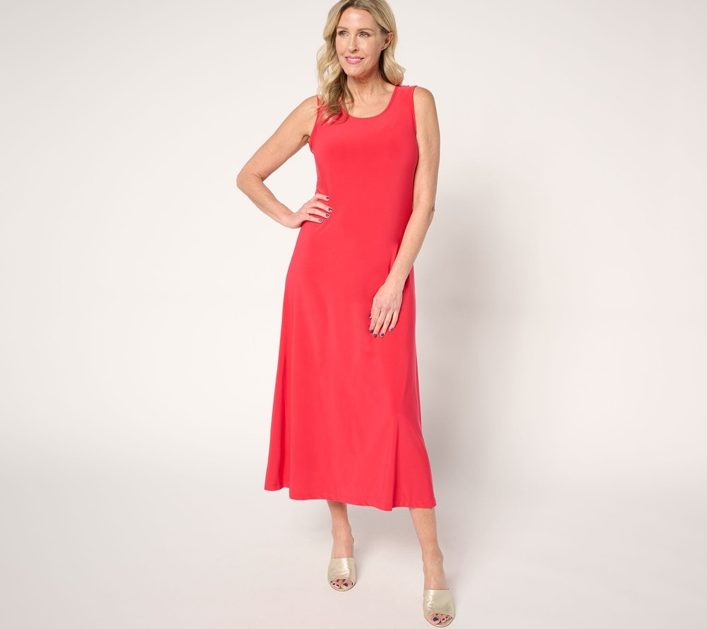 Women with Control Women's Petite Dress PXL Como Jersey Tank Maxi Red A699002