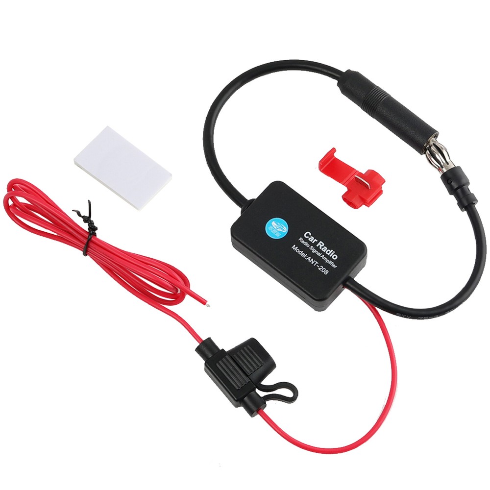 12V Car FM AM Radio Antenna Signal Booster Amplifier Aerial ANT-208