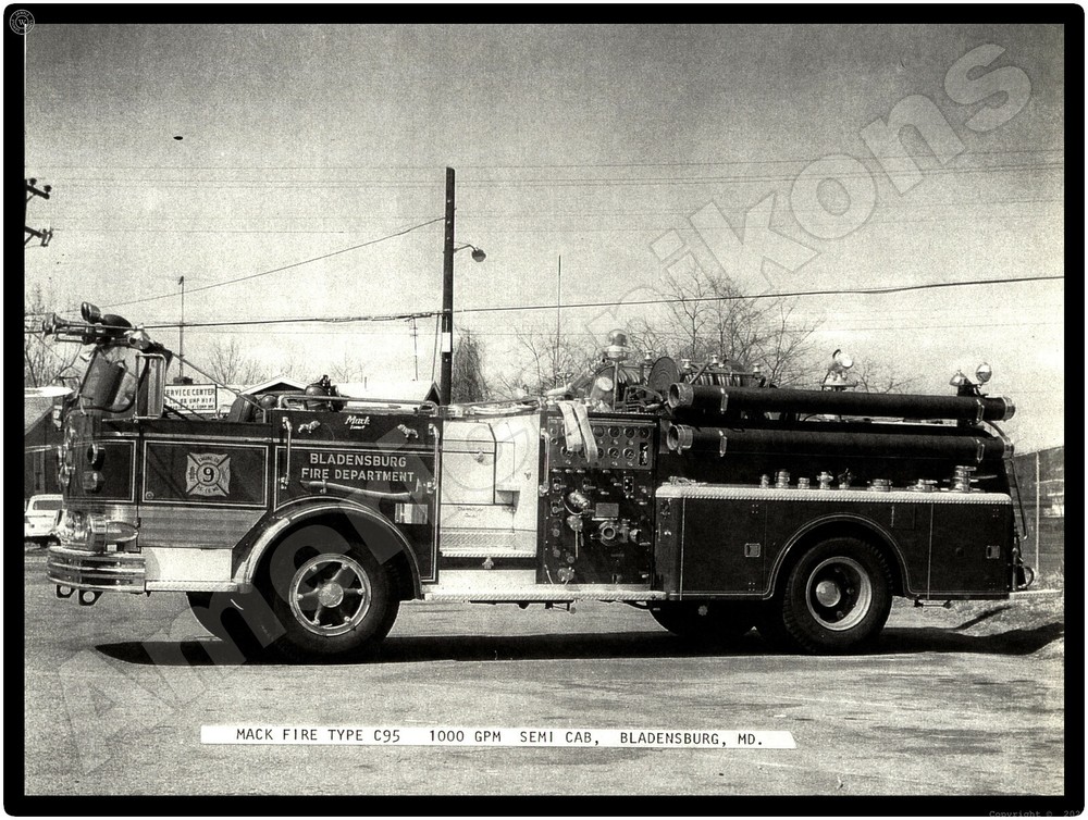 Mack Trucks New Metal Sign: Type C-95 Fire Truck - Bladensburg, Maryland
