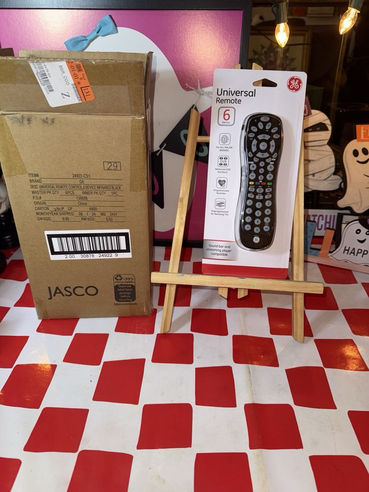 6-Device Universal Remote Control by GE Model 24922 in Black Brand New Sealed Case