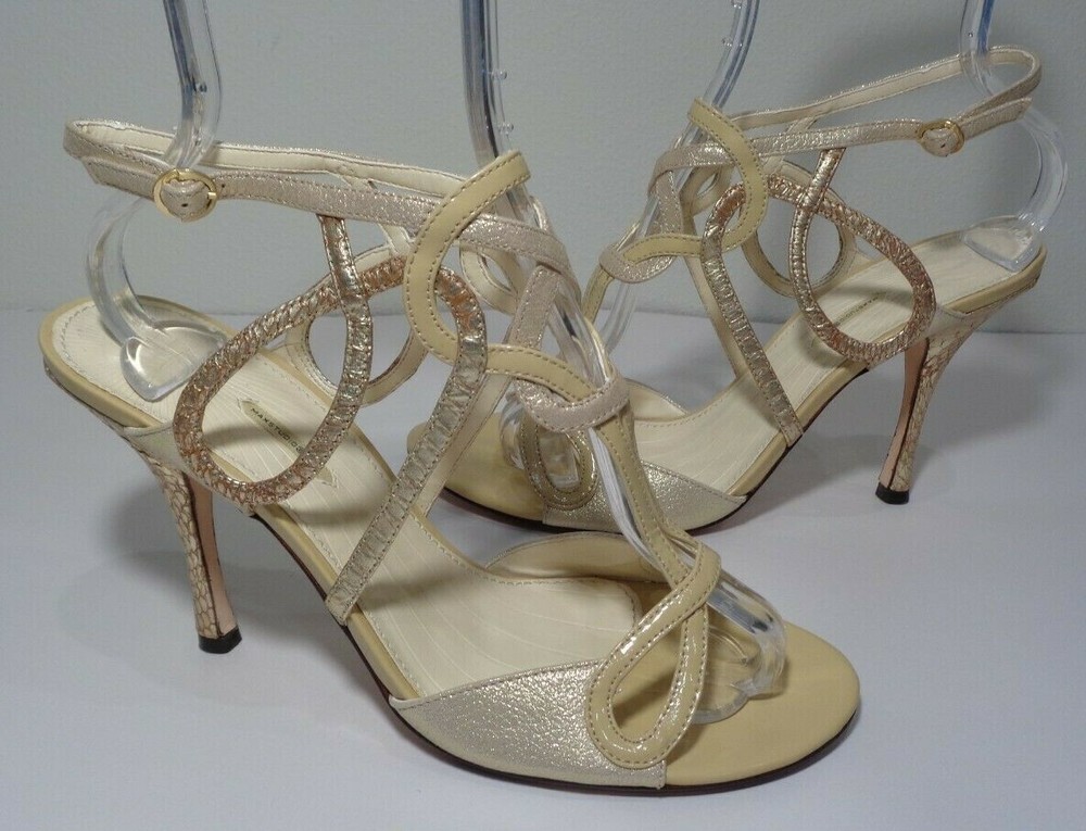 Max Studio Size 9.5 M SORAIA Gold Snakeskin Heeled Sandals New Women's Shoes