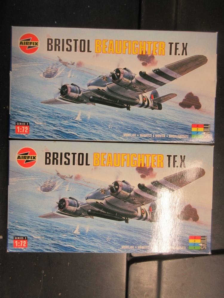 AIRFIX 1/72 BRISTOL BEAUFIGHTER TF.X  #02003 factory sealed LOT OF 2 AIRCRAFT