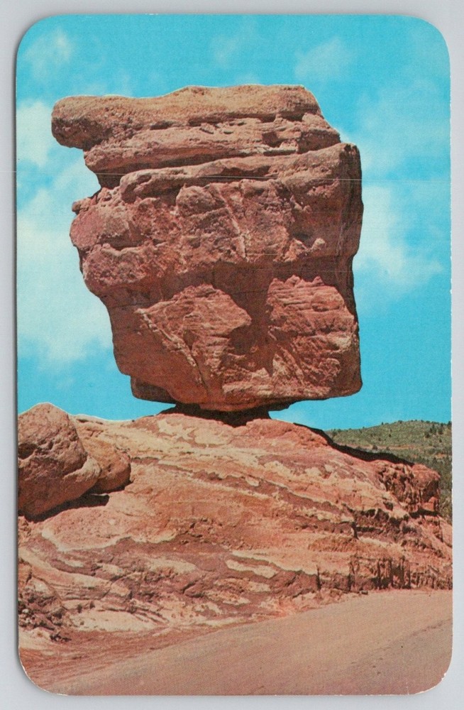 Balanced Rock Garden of the Gods Colorado Springs CO Vintage Postcard Dexter