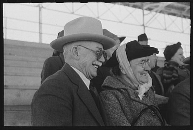 Photo:San Angelo Texas 1940 Elderly Couple at Rodeo Fat Stock Show