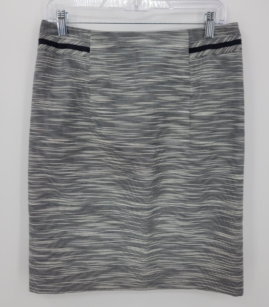 Antonio Melani Womens Size 8 Black White Abstract Pencil Skirt for Work-image