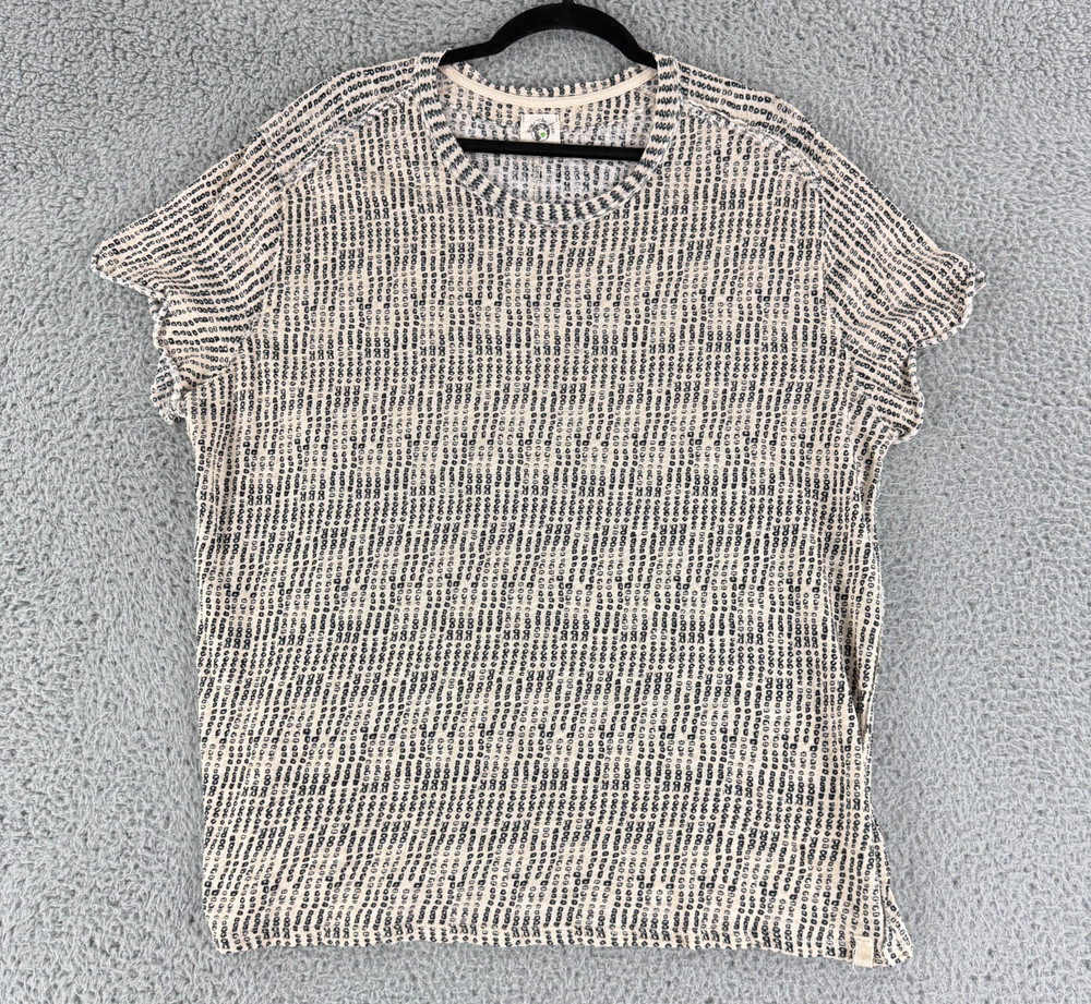 Free People We The Free Linen Blend T-Shirt Womens Medium Beige Short Sleeve