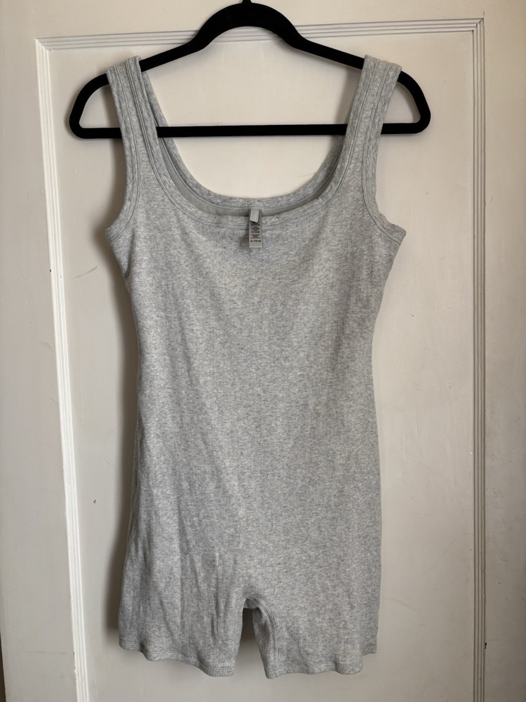 Skims Cotton Rib Body Suit XL Gray