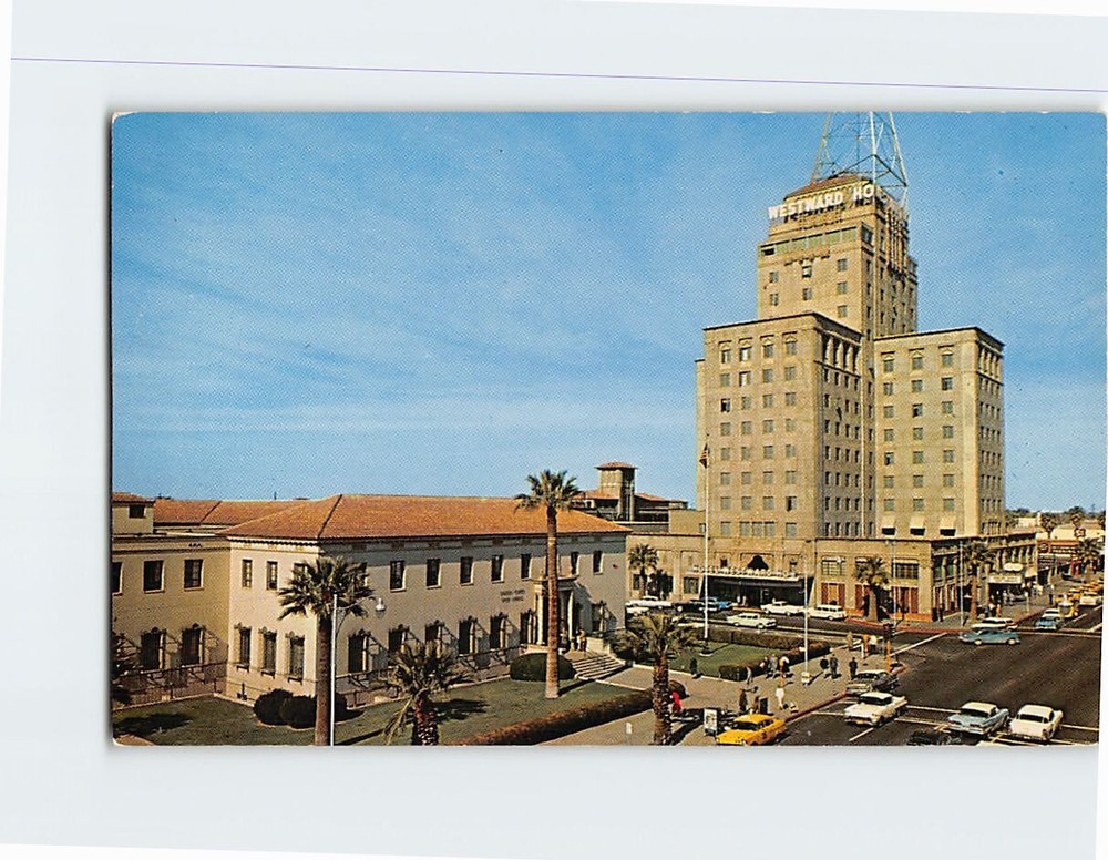 Postcard Hotel Westward Ho & US Post Office Phoenix Arizona USA