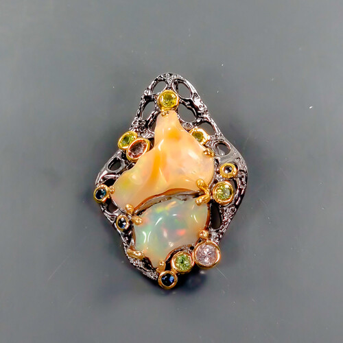 Jewellery Gift  Not Enhanced Opal Brooch 925 Sterling Silver  /NB23507