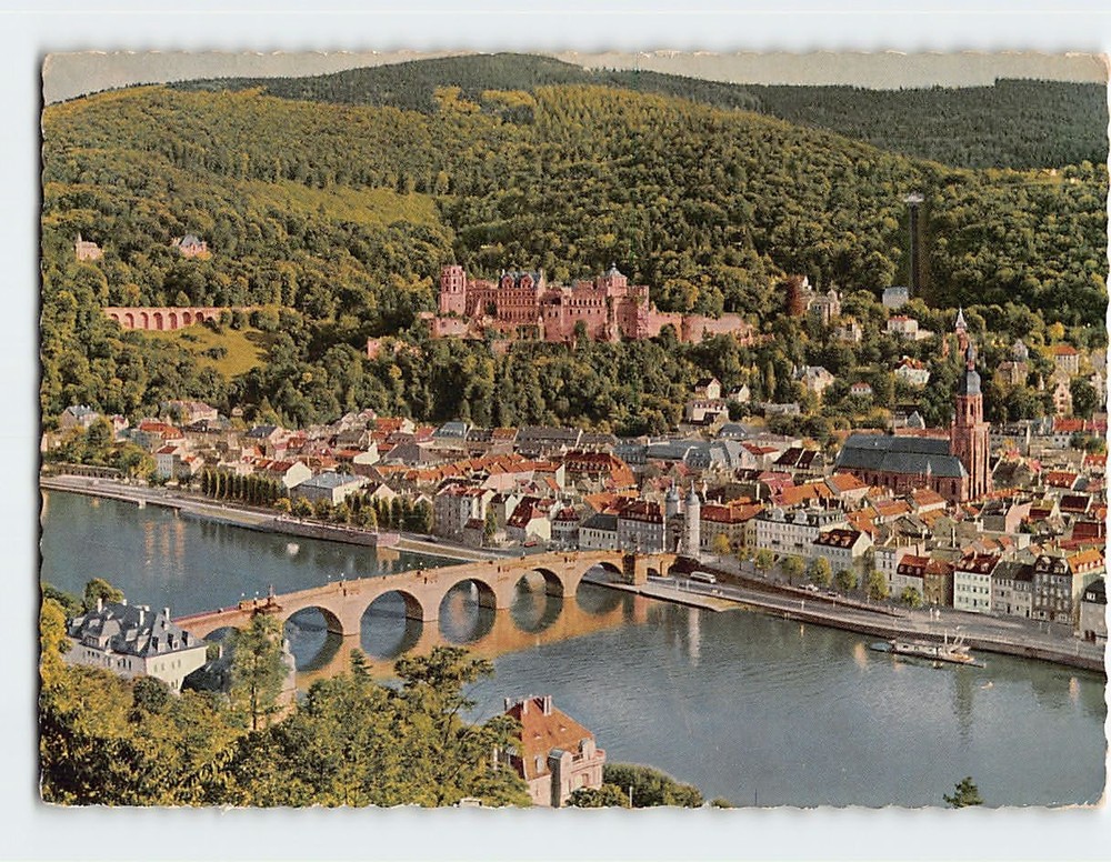 Postcard Blick vom Philosophenweg Heidelberg Germany