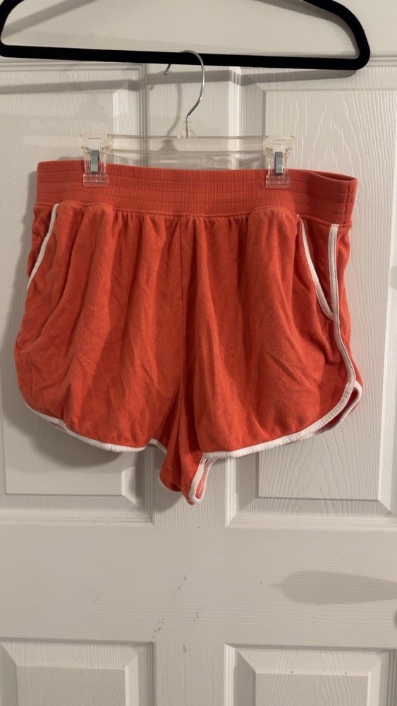 Women’s Orange Terry Cloth Shorts | XL