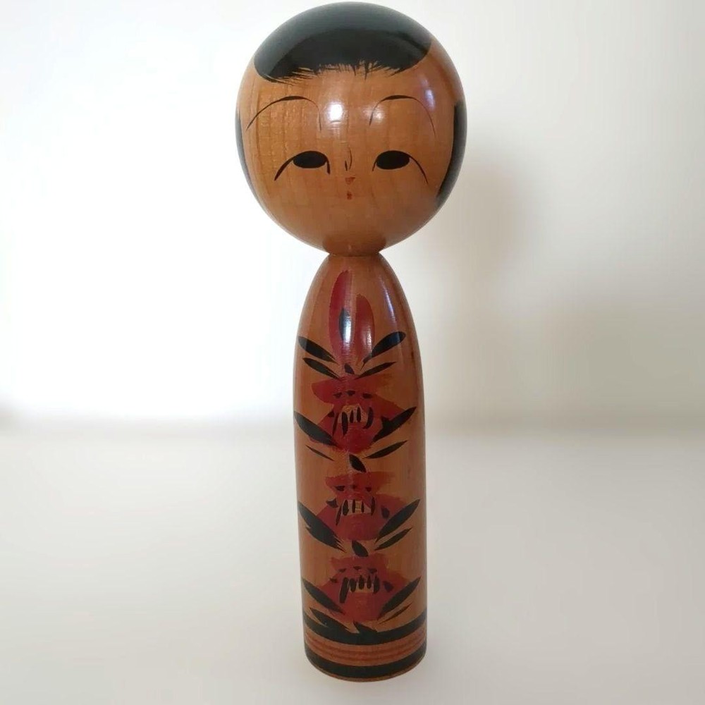 Takeshu Togatta Kokeshi Doll Showa Retro Miyagi Traditional Craft 18.5cm