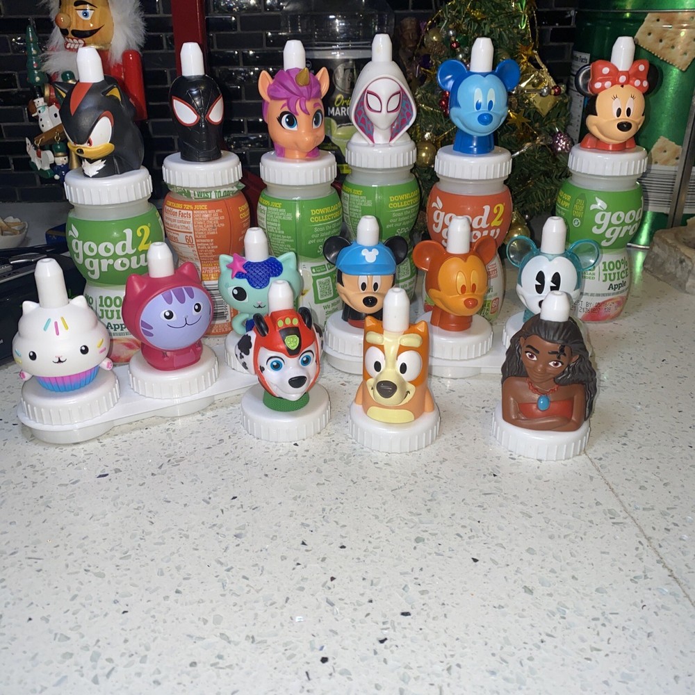 Lot Of 15 Good 2 Grow Juice Toppers Disney Paw Patrol Bingo GabbyMinnie And More
