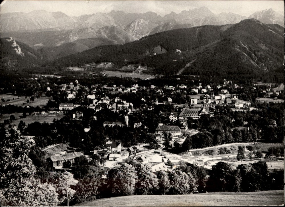 RPPC Zakopane View from Mount Gubalowka vintage postcard v980