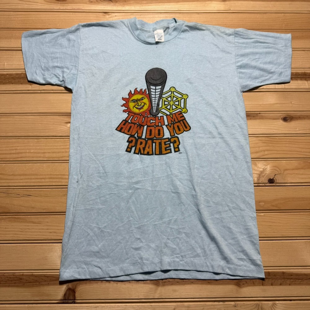 Vintage 70s 80s Evil Sun Crazy Hot Cold How Do You ? RATE ? Graphic Shirt Medium