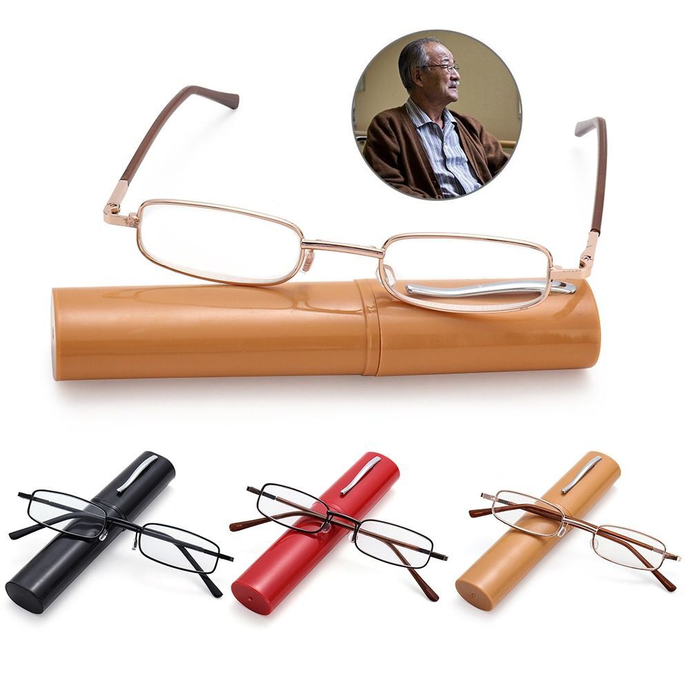 Durable Eyeglasses with Pen Clip & Tube Case for Men and Women Readers