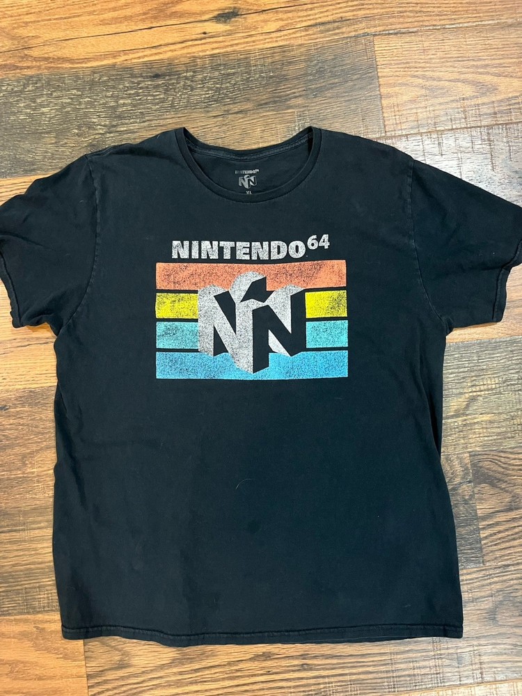 Classic Nintendo 64 T-shirt N64 Logo size Men's X-Large Black Cotton Graphic Tee