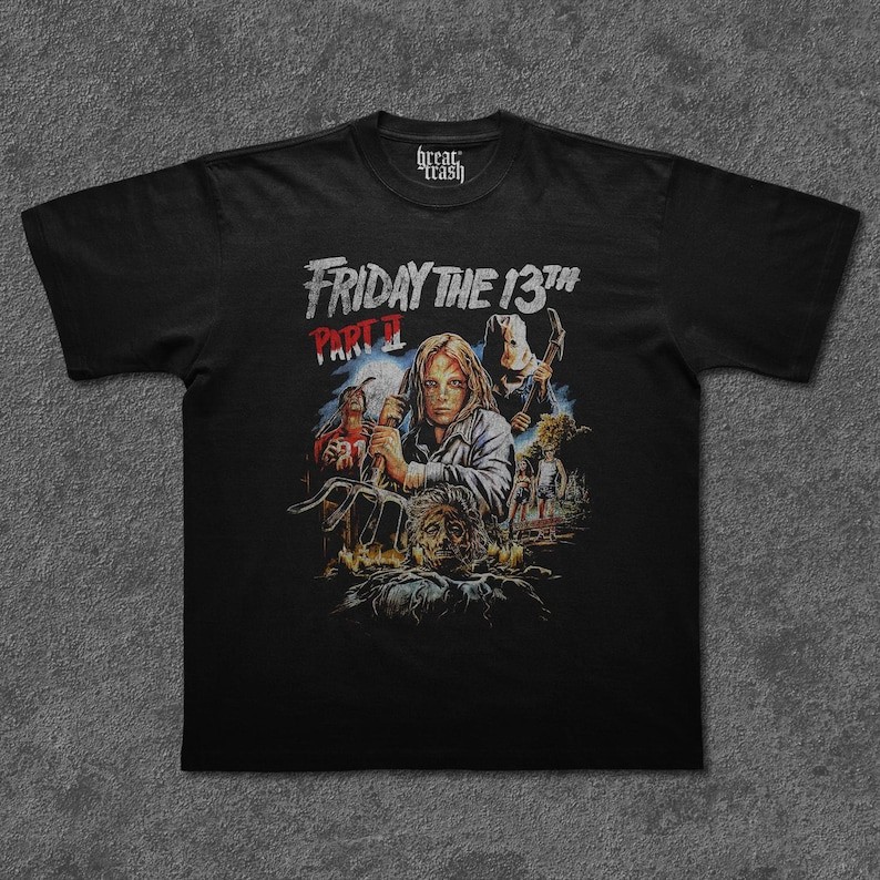Friday the 13th Part 2 graphic tee | Horror Movie Poster T-Shirt Menswear Tops