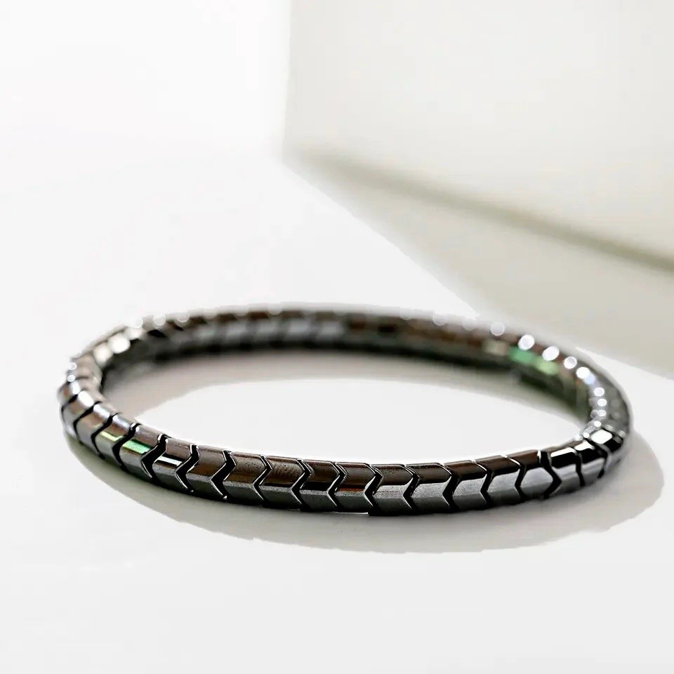Magnetic Therapy Hematite Bracelet 8mm Natural Stone Beads for Men & Women – Ene