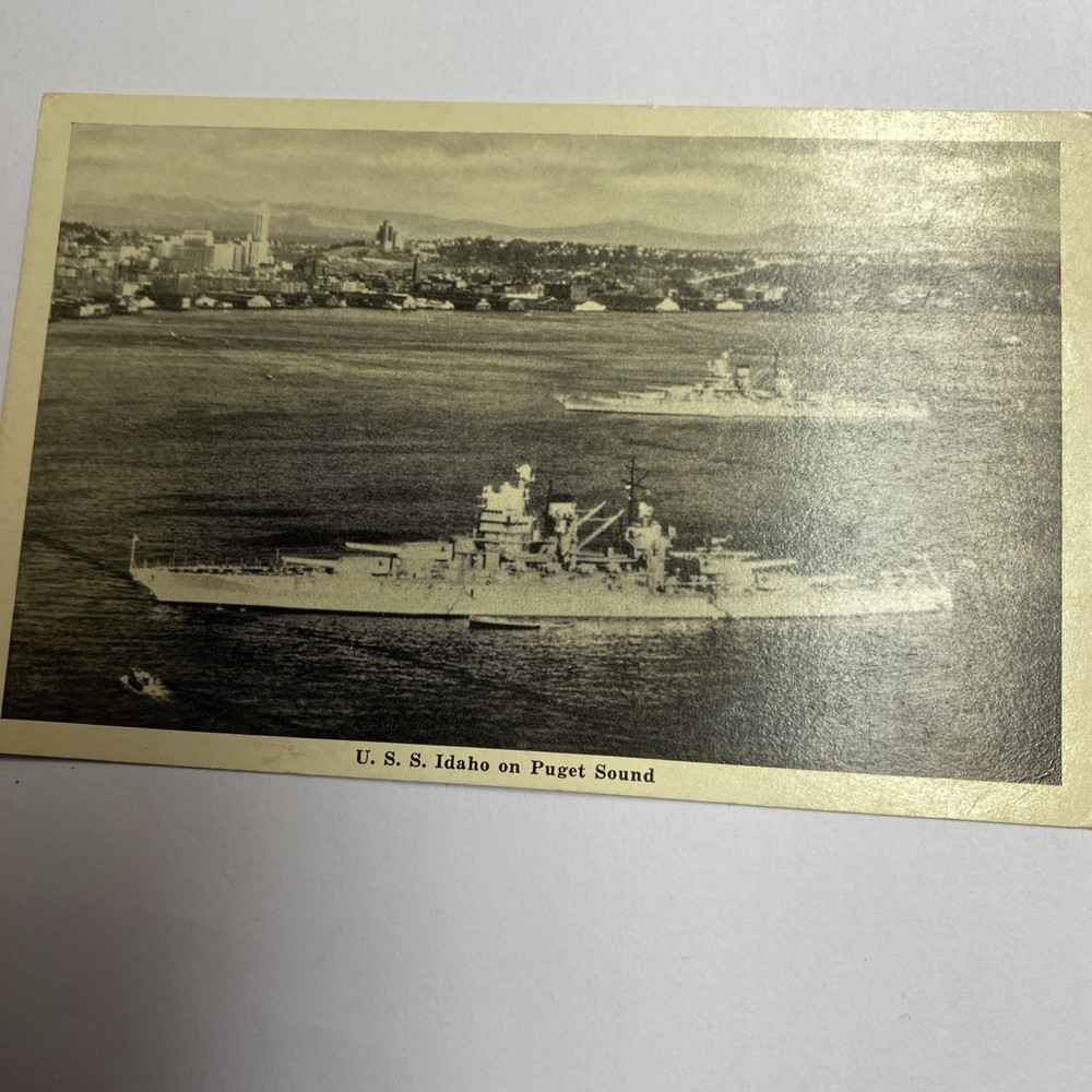 Postcard Uss Idaho On Puget Sound