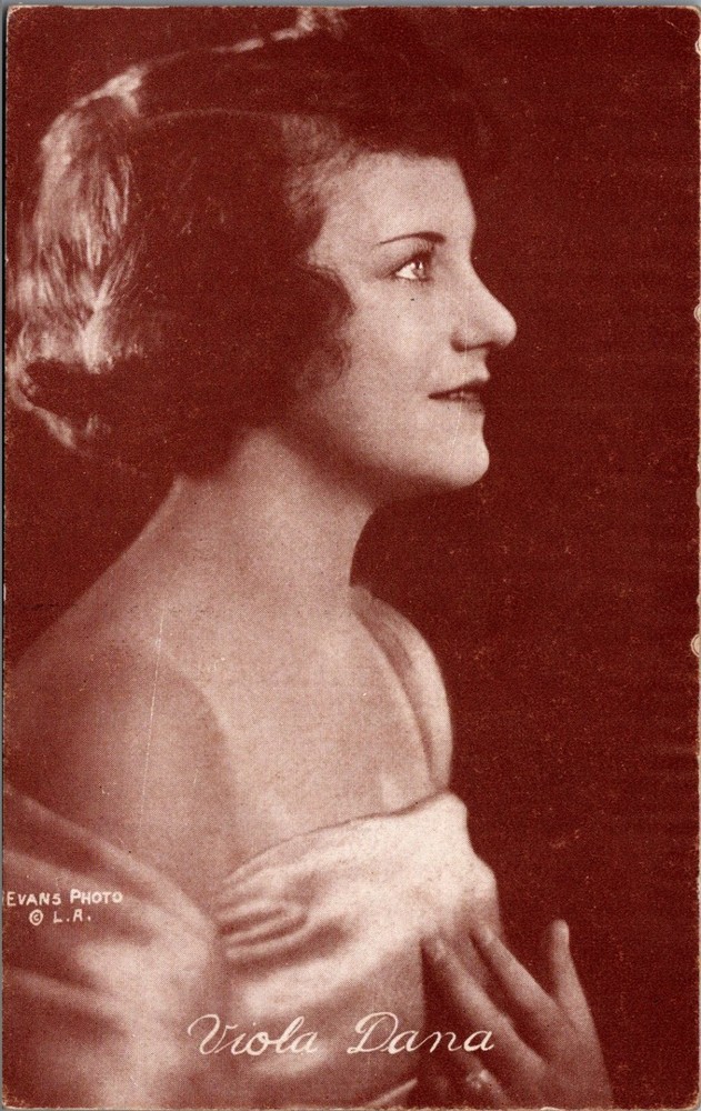 Viola Dana Silent Film Star Portrait Postcard Evans Photo L.A. Vintage Actress