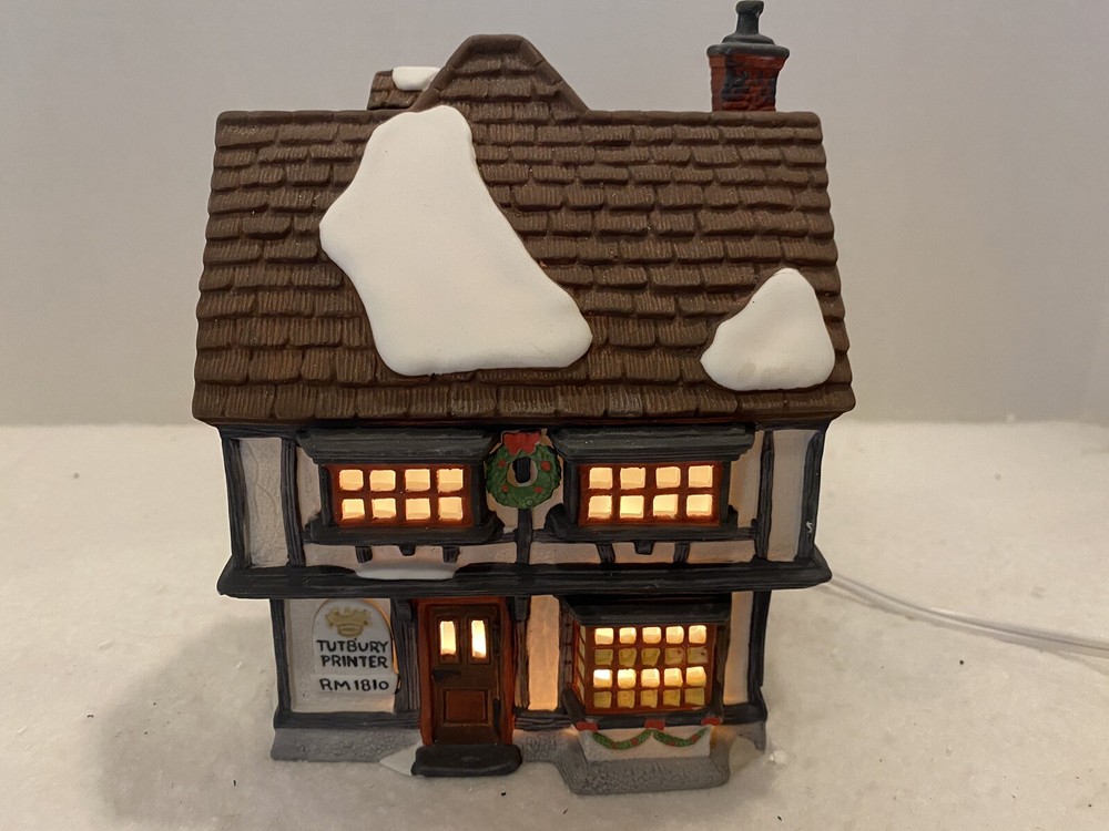 Dept 56 Dickens Village Series Tutbury Printer #5568-9 W/box & Light MIB