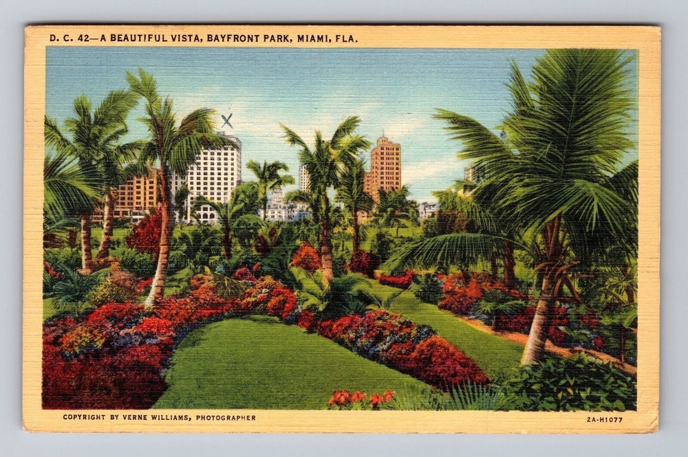 Miami FL-Florida Bayfront Park Vintage Postcard Standard Souvenir Postal Post PC