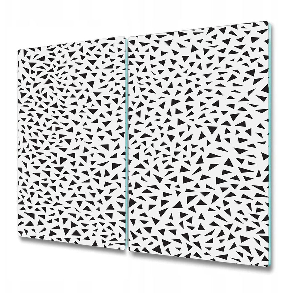 Glass Chopping Board Tiny triangles minimalistic black and white 2x30x52
