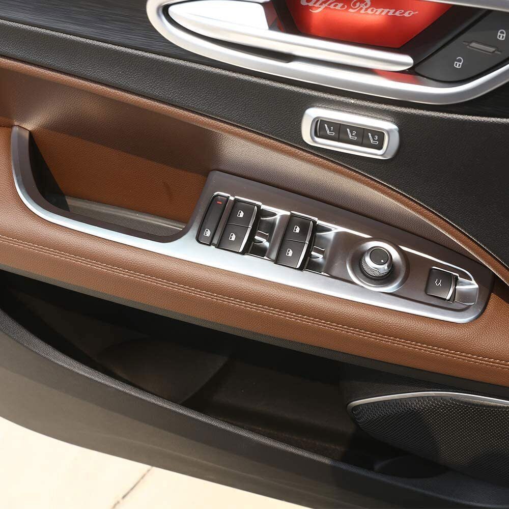 For Alfa Romeo Stelvio Door Armrest Window Lift Switch Button Cover 2017-2022