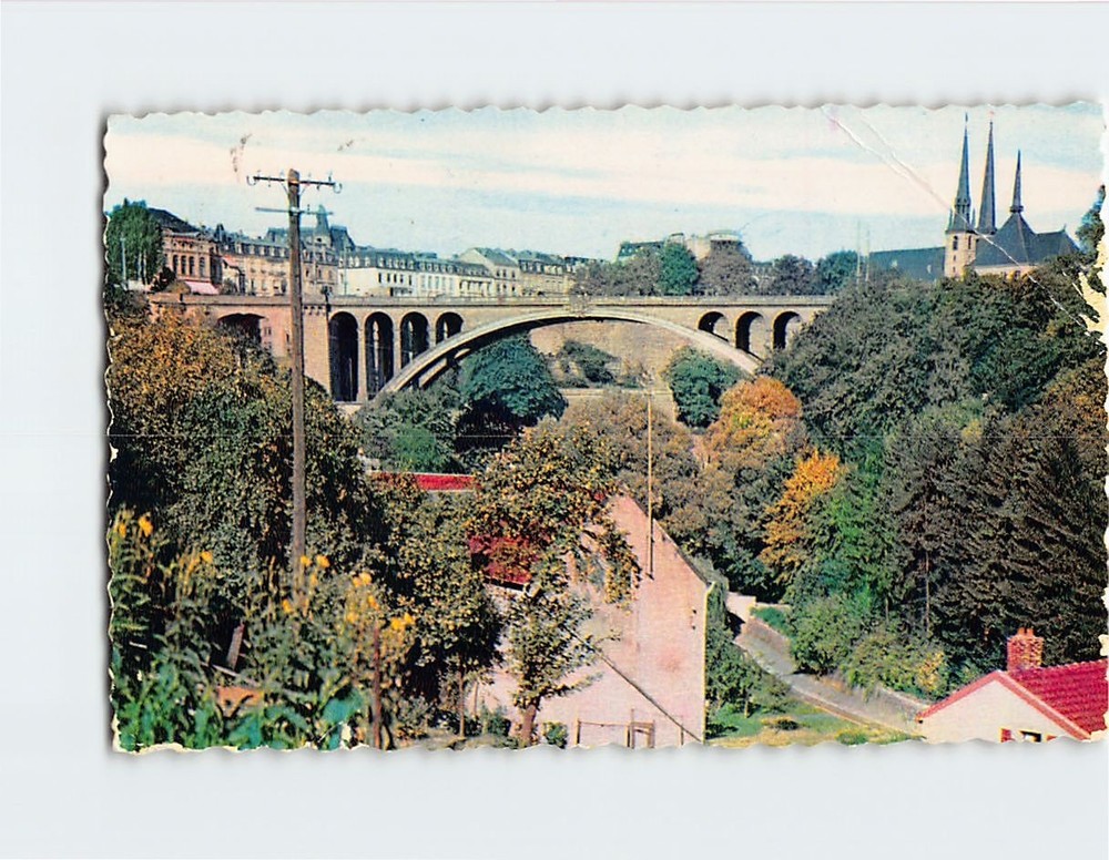 Postcard Pont Adolphe/Adolphe Bridge Luxembourg City Europe