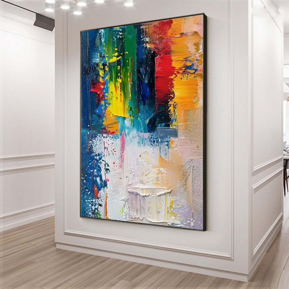 Handpainted Abstract Painting Wall Art Modern Home Decorative Painting Red