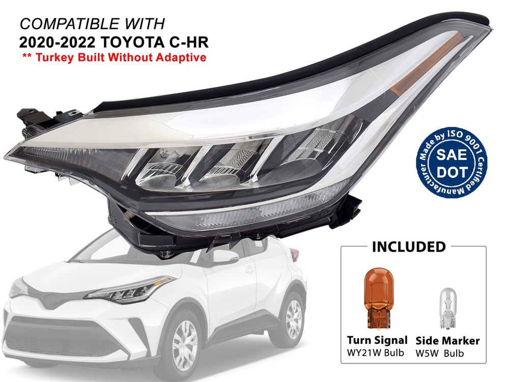 2020-2022 Toyota C-HR Headlight Replacement Without Adaptive Driver Side 81170F4200