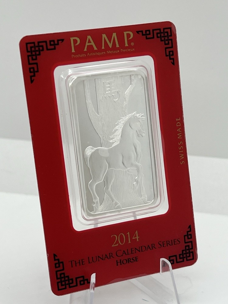 2014 PAMP Suisse Lunar Year Of Horse - 1 Troy Oz .999 Fine Silver Bar - Sealed
