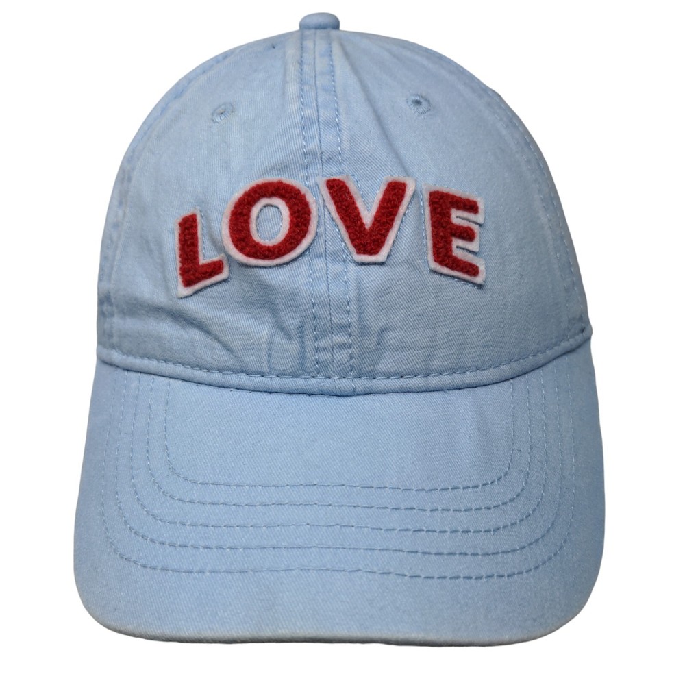 LOVE Slideback Hat Blue OSFM Adjustable Embroidered Patch Logo