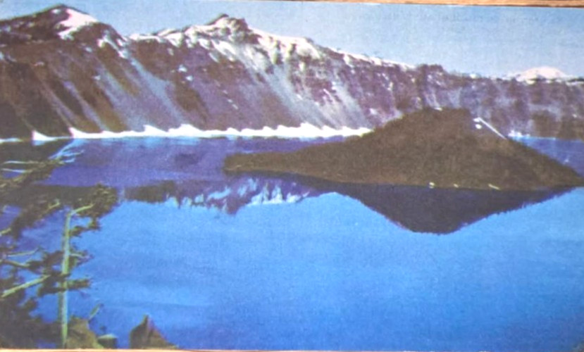 1939 Crater Lake Mt.Mazama Oregon landscape 76 Union Oil postcard Next Day Ship