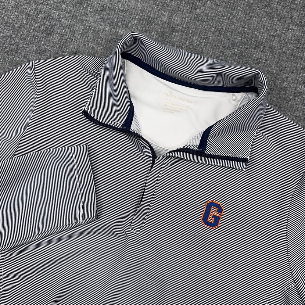 Peter Millar Womens Perth Mini-Stripe Performance Golf 1/4 Zip Pullover with G Logo