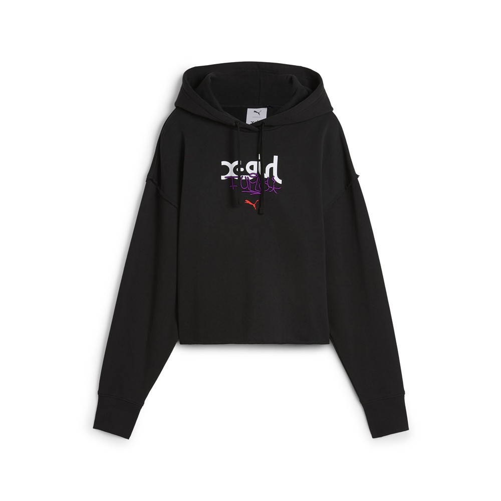 PUMA  X XGirl Graphic Pullover Hoodie Womens Black Casual Outerwear 62470801