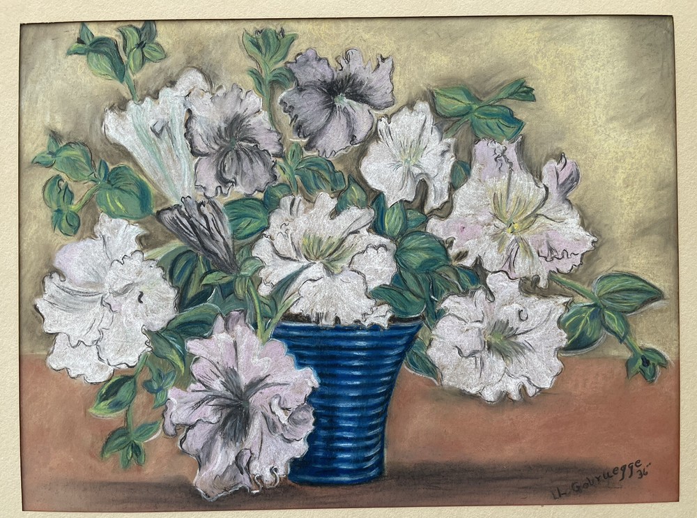 Original 1936 Les Gobruegge Pastel Painting signed Hollywood CA Movie Artist