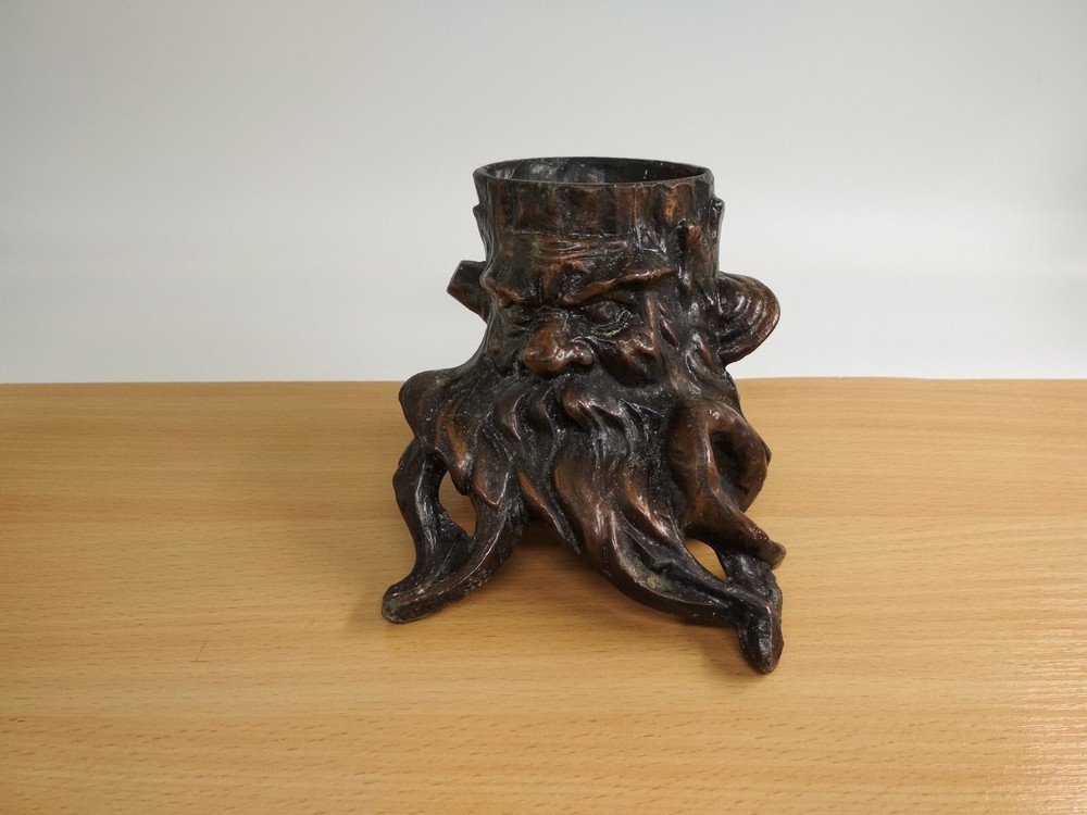 VIintage soviet ashtray stump, devil, pencil holder, metal figurine USSR, *158