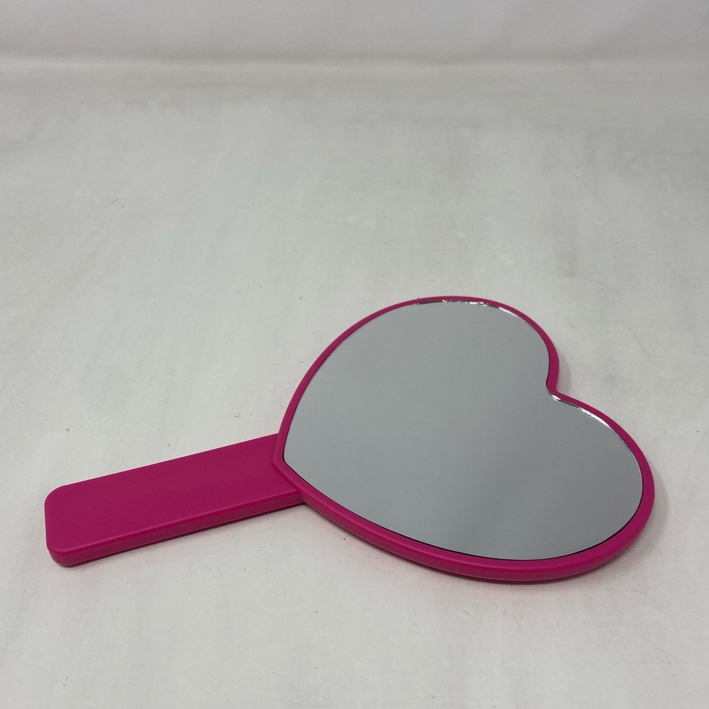Huda Beauty Heart Hand Mirror Hot Pink 7.13x5 in