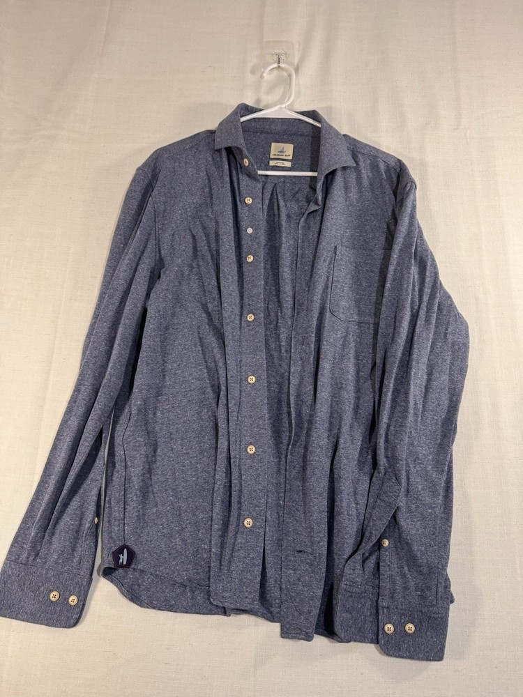 Johnnie-O Benson Hangin' Out Long Sleeve Button Down Shirt Gray Medium