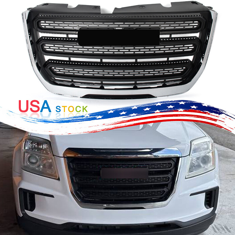 Fit For 2016 2017 GMC Terrain SLE Front Upper Grille Assembly Chrome+Gloss Black