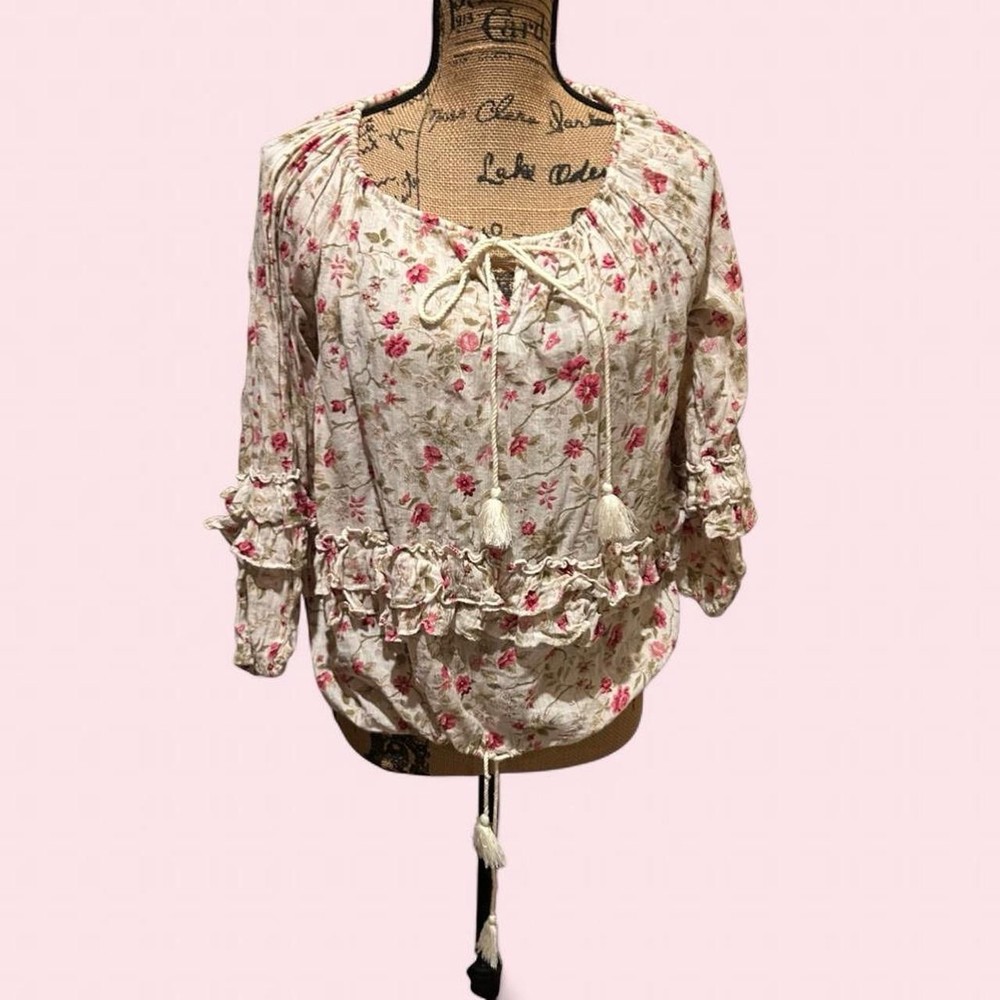 Denim & Supply Ralph Lauren Ralph Lauren Boho Peasant floral print Ruffle Top S