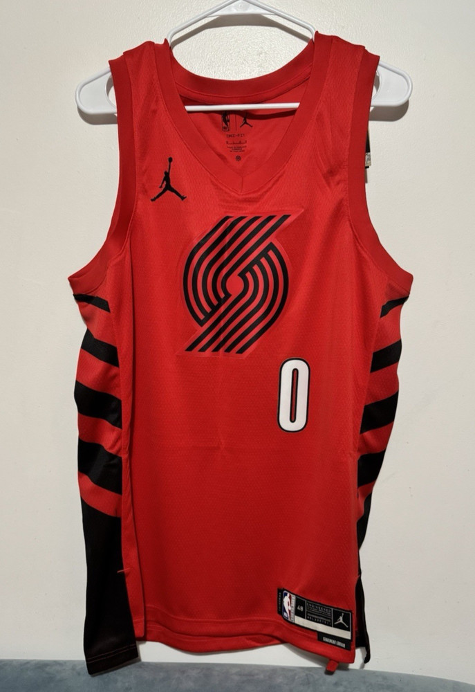 Portland Trail Blazers Damian Lillard Air Jordan Swingman Jersey Statement Ed- L