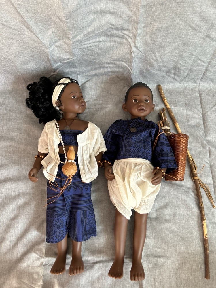 Gotz Philip Heath A World of Children Ami / Yoromong Black Brother Sister Dolls