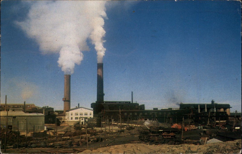 Copper Smelter Flin Flon Manitoba Canada vintage postcard s963