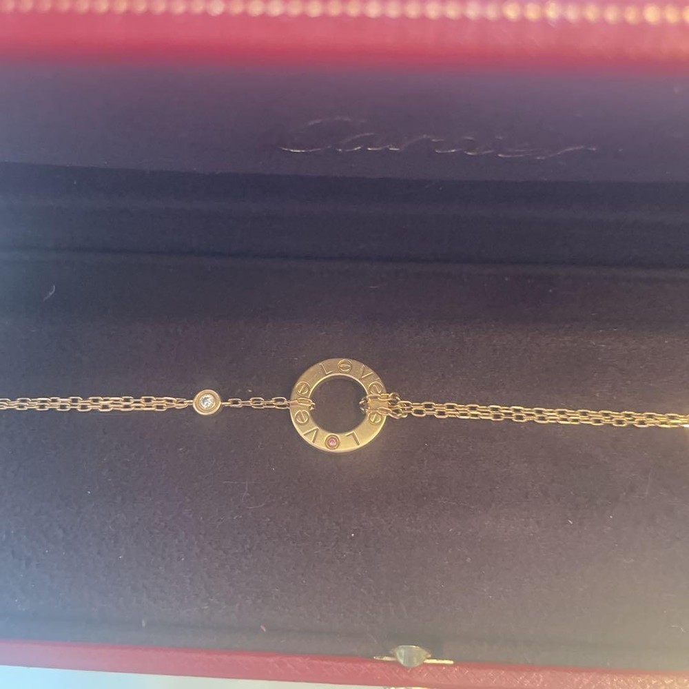 Cartier Love Circle Pink Gold Bracelet with Sapphire Limited Edition