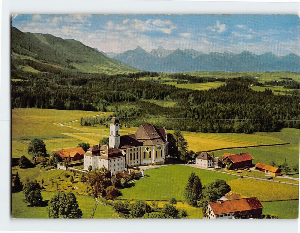 Postcard Pilgrimage Church of Wies Steingaden Germany